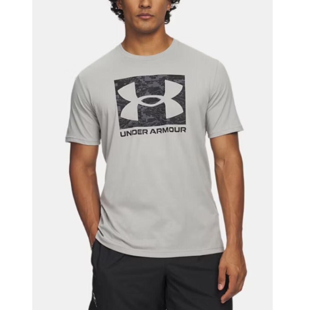 Under Armour Men's Titanium Black ABC Camo Boxed Logo Short Sleeve Tee Size XXL